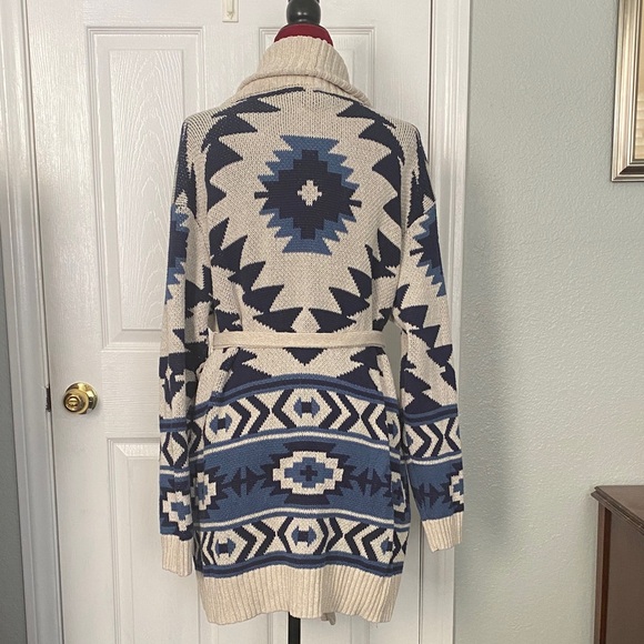 Lucky Like New Cozy Geometric Knit Cardigan sz L - Picture 3 of 9